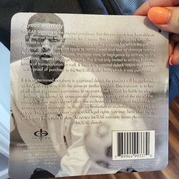 Vintage 90s Champion 16" Boarding‎ Travel Bag Black Weekender Gym Bag - Picture 12 of 12